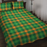 St. Patrick's Day Buffalo Check Print Quilt Bed Set