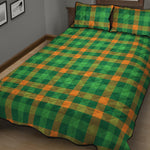 St. Patrick's Day Buffalo Check Print Quilt Bed Set