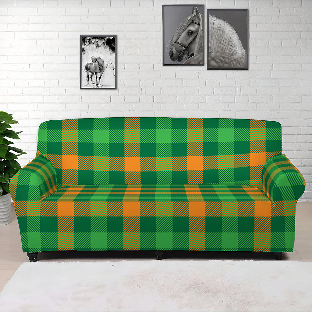 St. Patrick's Day Buffalo Check Print Sofa Cover
