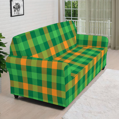 St. Patrick's Day Buffalo Check Print Sofa Cover