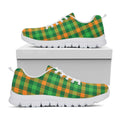 St. Patrick's Day Buffalo Check Print White Running Shoes