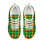 St. Patrick's Day Buffalo Check Print White Sneakers