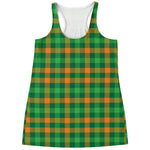 St. Patrick's Day Buffalo Check Print Women's Racerback Tank Top