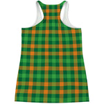 St. Patrick's Day Buffalo Check Print Women's Racerback Tank Top