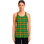 St. Patrick's Day Buffalo Check Print Women's Racerback Tank Top