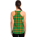 St. Patrick's Day Buffalo Check Print Women's Racerback Tank Top