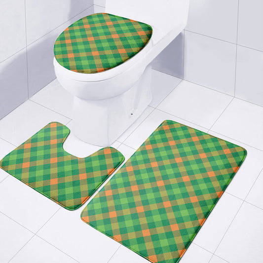 St. Patrick's Day Buffalo Pattern Print 3 Piece Bath Mat Set