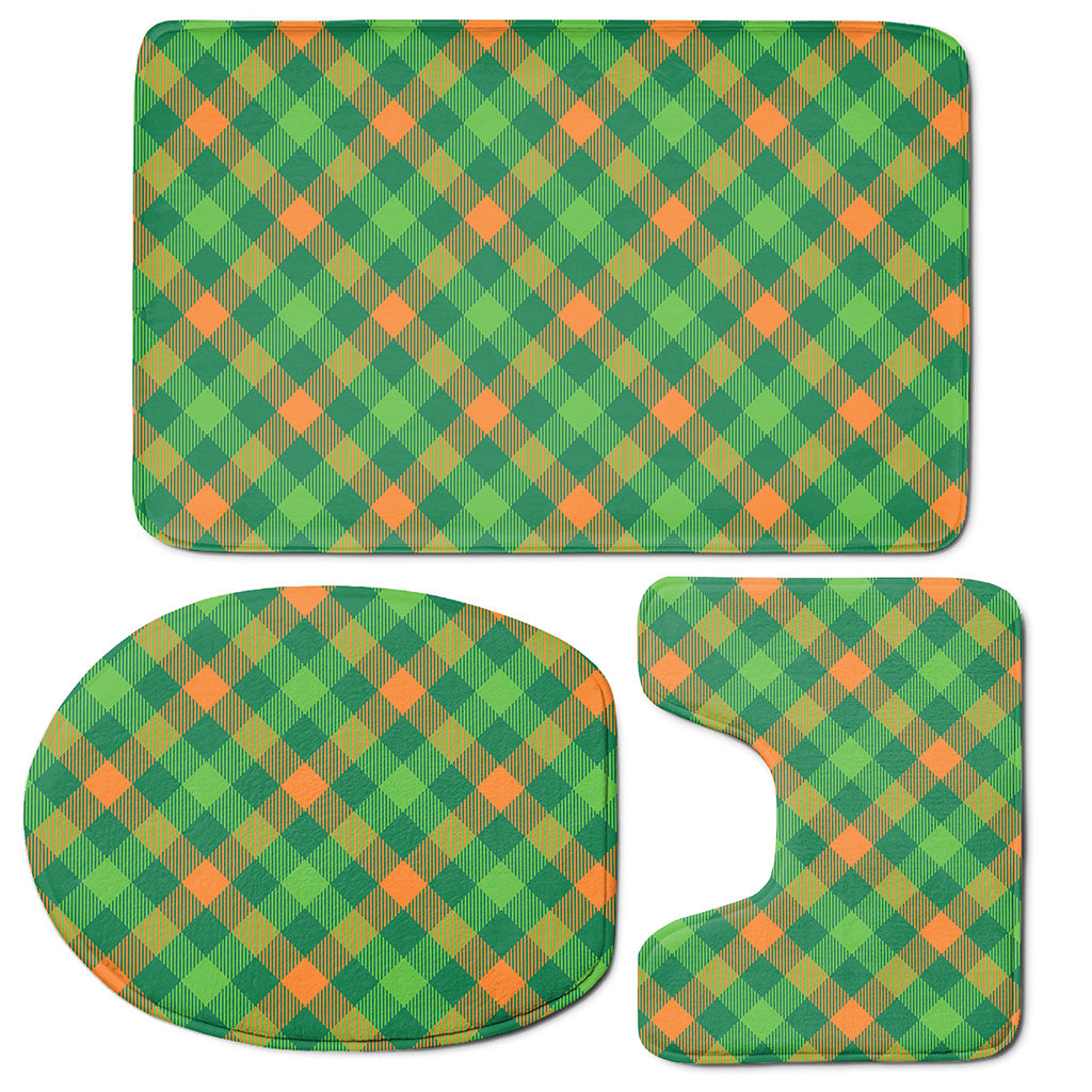 St. Patrick's Day Buffalo Pattern Print 3 Piece Bath Mat Set