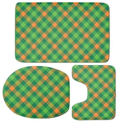 St. Patrick's Day Buffalo Pattern Print 3 Piece Bath Mat Set