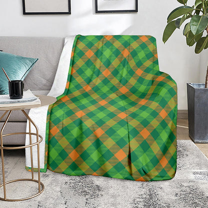 St. Patrick's Day Buffalo Pattern Print Blanket