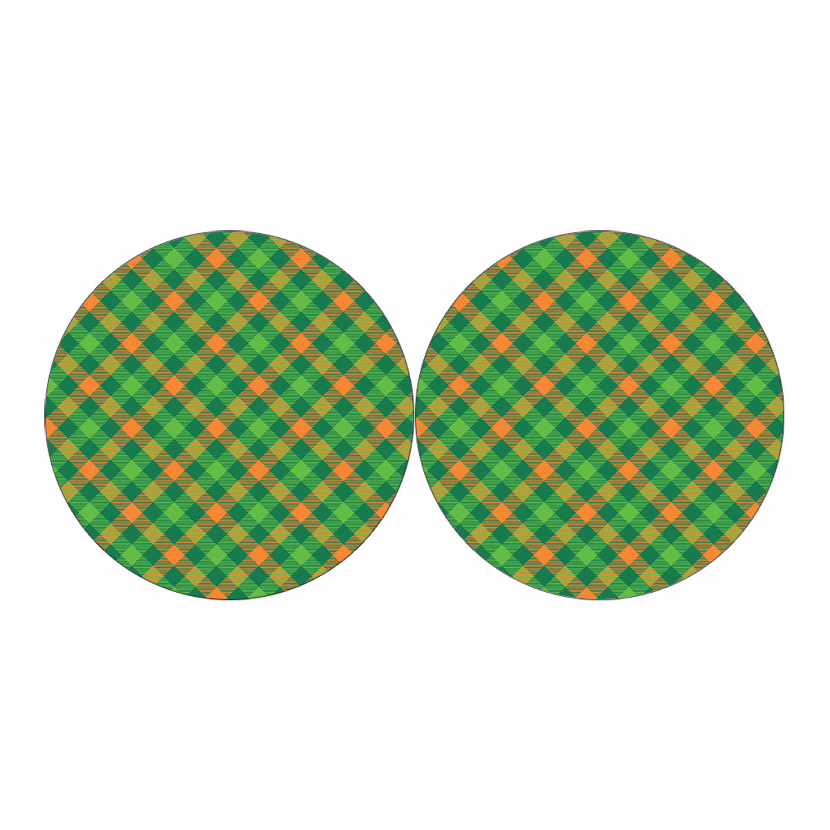 St. Patrick's Day Buffalo Pattern Print Car Coasters