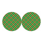 St. Patrick's Day Buffalo Pattern Print Car Coasters