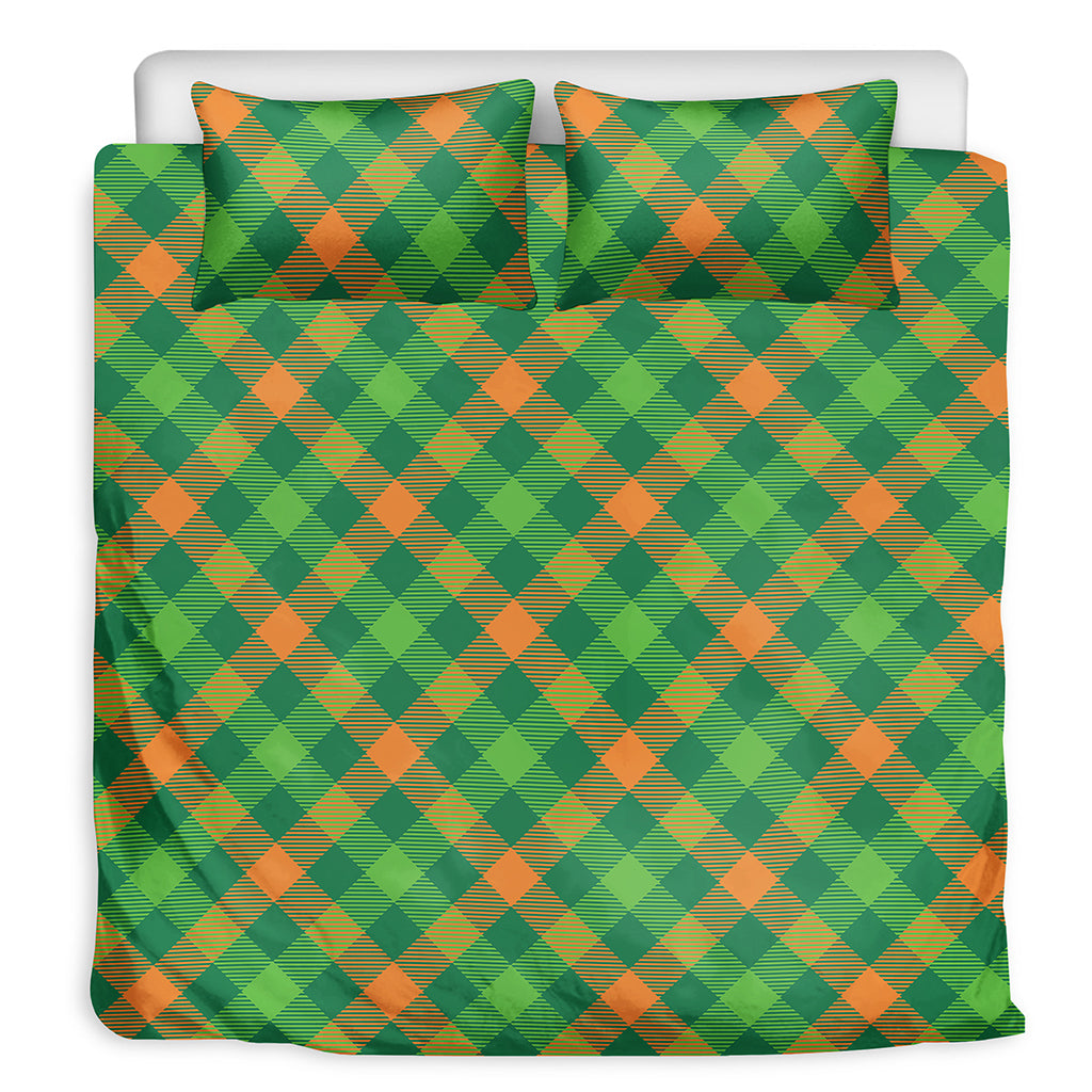 St. Patrick's Day Buffalo Pattern Print Duvet Cover Bedding Set