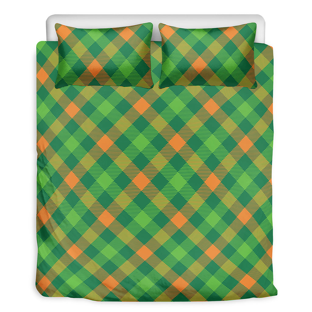 St. Patrick's Day Buffalo Pattern Print Duvet Cover Bedding Set