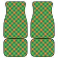 St. Patrick's Day Buffalo Pattern Print Front and Back Car Floor Mats