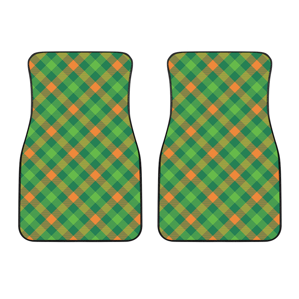 St. Patrick's Day Buffalo Pattern Print Front Car Floor Mats