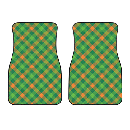 St. Patrick's Day Buffalo Pattern Print Front Car Floor Mats