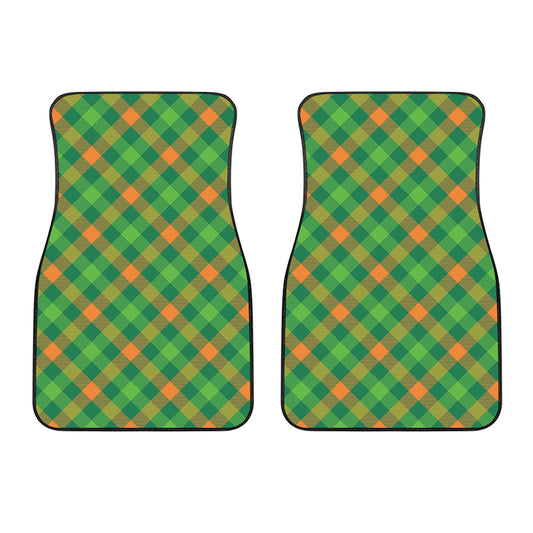 St. Patrick's Day Buffalo Pattern Print Front Car Floor Mats