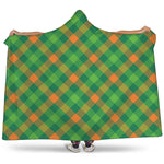 St. Patrick's Day Buffalo Pattern Print Hooded Blanket
