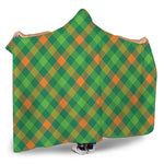 St. Patrick's Day Buffalo Pattern Print Hooded Blanket
