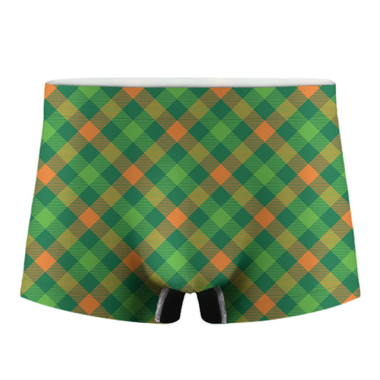 St. Patrick's Day Buffalo Pattern Print Men's Boxer Briefs