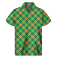 St. Patrick's Day Buffalo Pattern Print Men's Short Sleeve Shirt