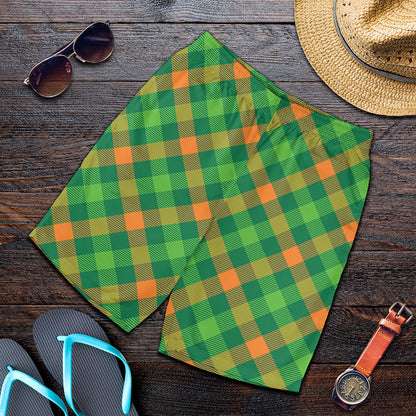 St. Patrick's Day Buffalo Pattern Print Men's Shorts