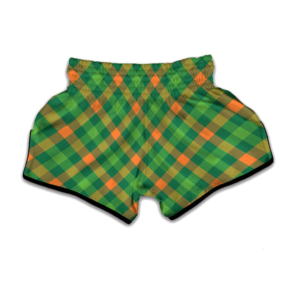St. Patrick's Day Buffalo Pattern Print Muay Thai Boxing Shorts