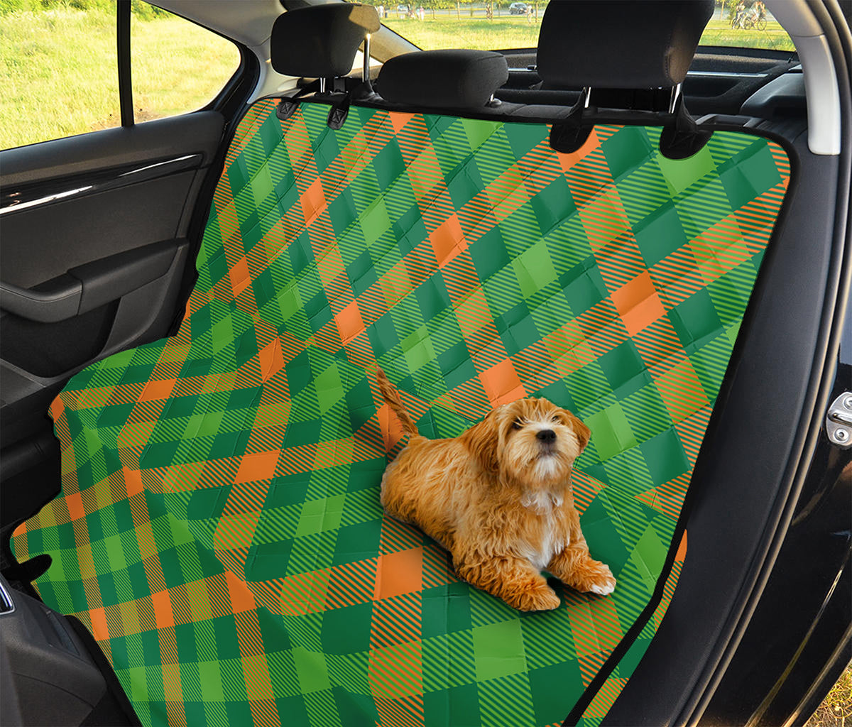 St. Patrick's Day Buffalo Pattern Print Pet Car Back Seat Cover