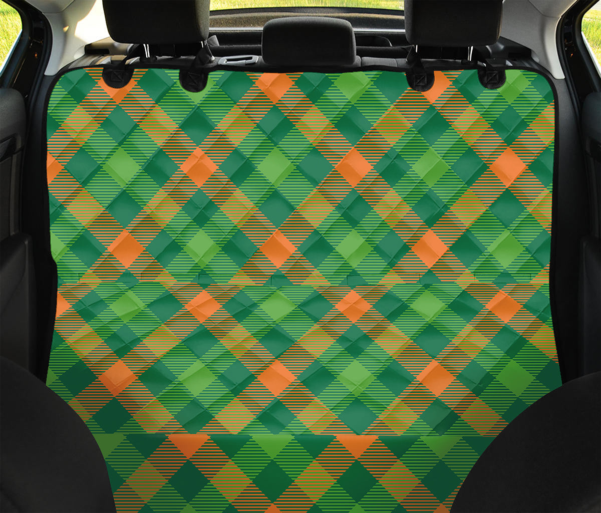 St. Patrick's Day Buffalo Pattern Print Pet Car Back Seat Cover