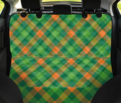 St. Patrick's Day Buffalo Pattern Print Pet Car Back Seat Cover