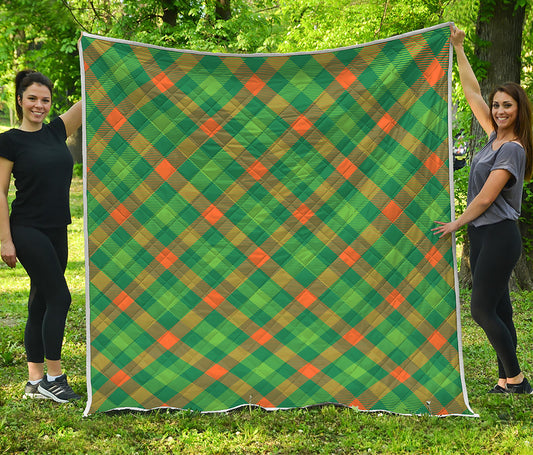 St. Patrick's Day Buffalo Pattern Print Quilt