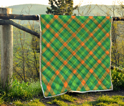 St. Patrick's Day Buffalo Pattern Print Quilt