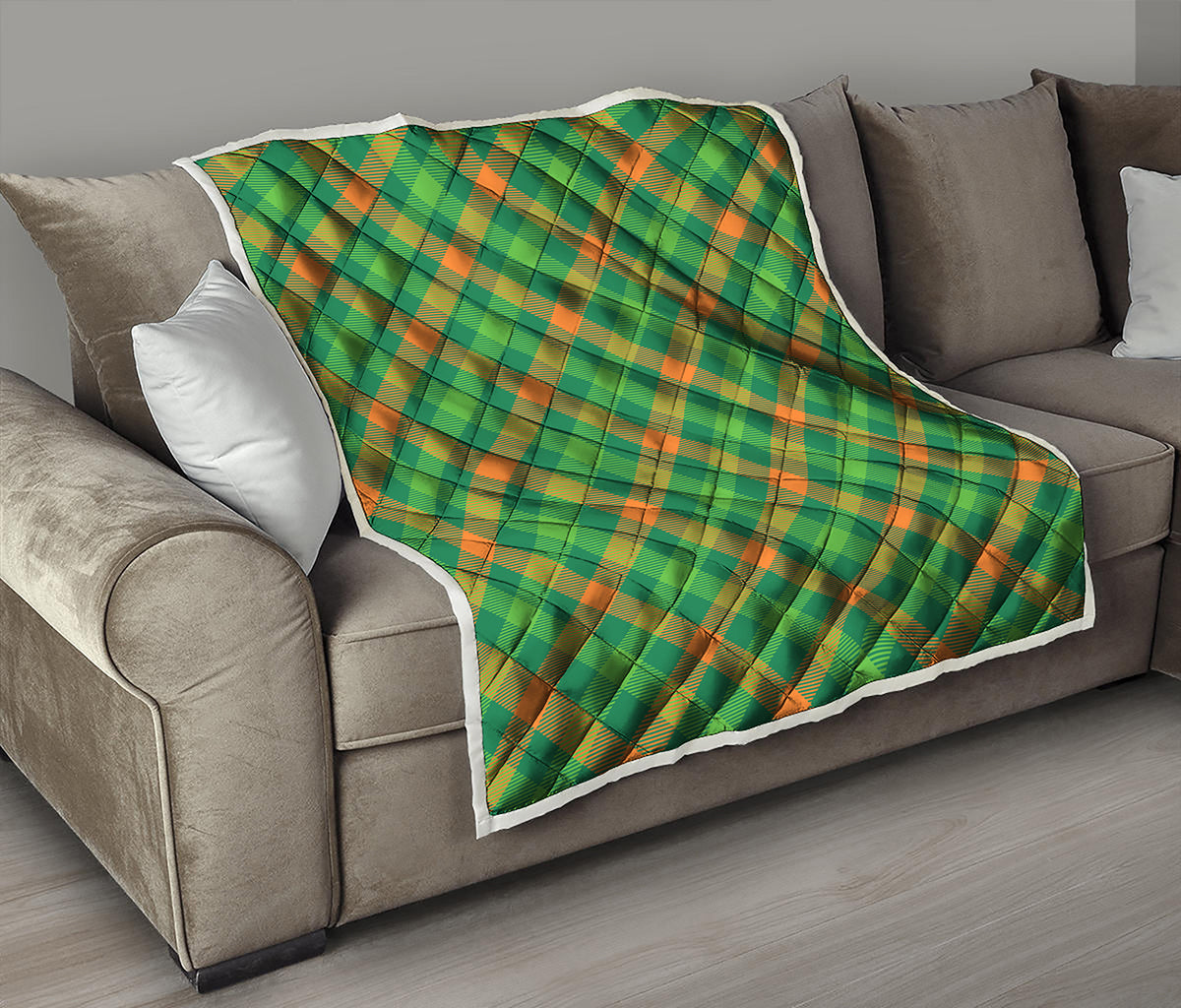 St. Patrick's Day Buffalo Pattern Print Quilt
