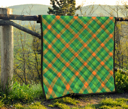 St. Patrick's Day Buffalo Pattern Print Quilt