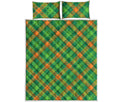 St. Patrick's Day Buffalo Pattern Print Quilt Bed Set