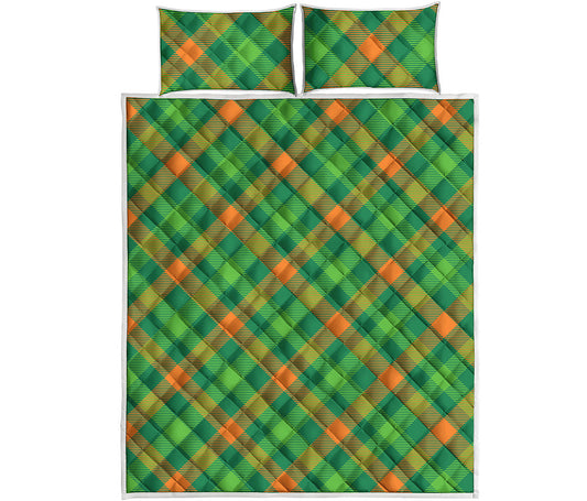 St. Patrick's Day Buffalo Pattern Print Quilt Bed Set