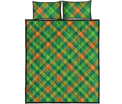 St. Patrick's Day Buffalo Pattern Print Quilt Bed Set