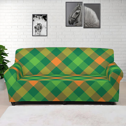 St. Patrick's Day Buffalo Pattern Print Sofa Cover