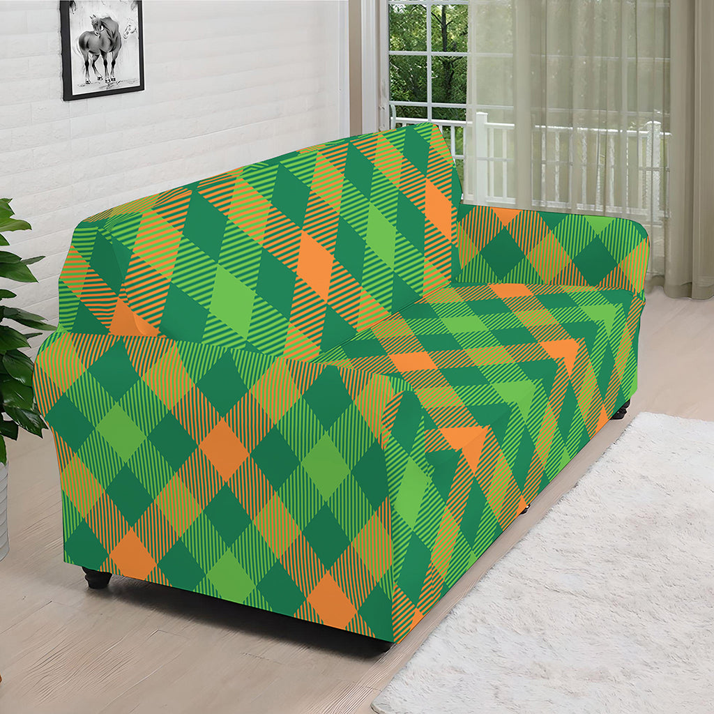St. Patrick's Day Buffalo Pattern Print Sofa Cover