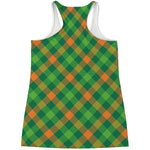 St. Patrick's Day Buffalo Pattern Print Women's Racerback Tank Top