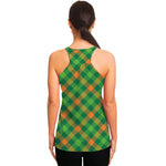 St. Patrick's Day Buffalo Pattern Print Women's Racerback Tank Top