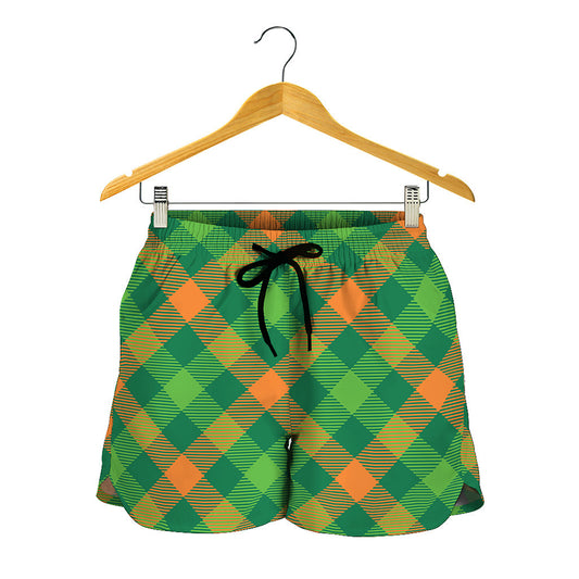 St. Patrick's Day Buffalo Pattern Print Women's Shorts