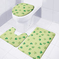 St. Patrick's Day Buffalo Plaid Print 3 Piece Bath Mat Set