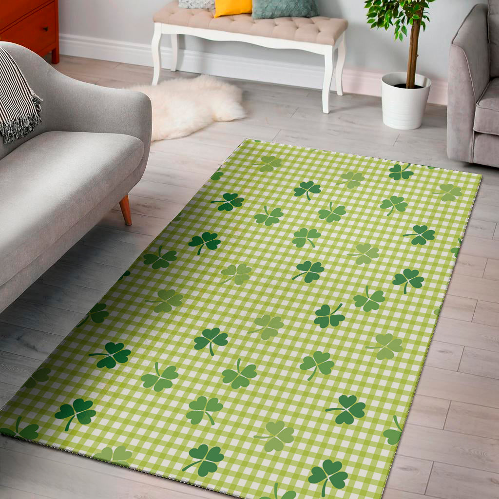 St. Patrick's Day Buffalo Plaid Print Area Rug