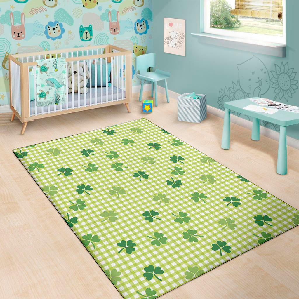St. Patrick's Day Buffalo Plaid Print Area Rug