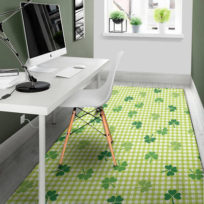 St. Patrick's Day Buffalo Plaid Print Area Rug