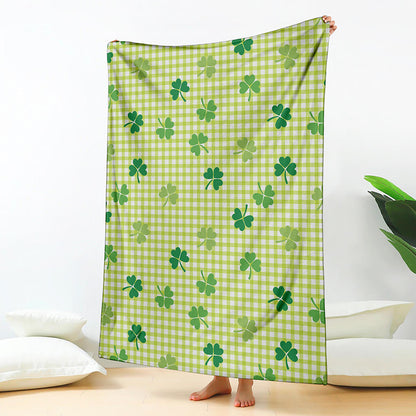 St. Patrick's Day Buffalo Plaid Print Blanket