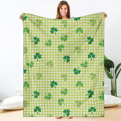 St. Patrick's Day Buffalo Plaid Print Blanket