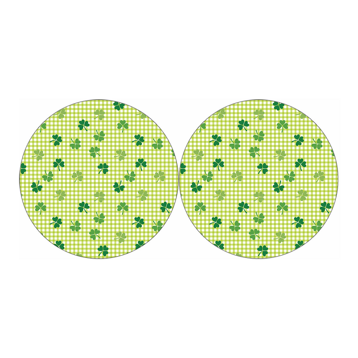St. Patrick's Day Buffalo Plaid Print Car Coasters